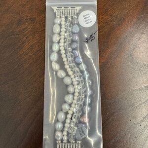 Kinsley Armelle Pearl and Silver Bracelet for Apple Watch